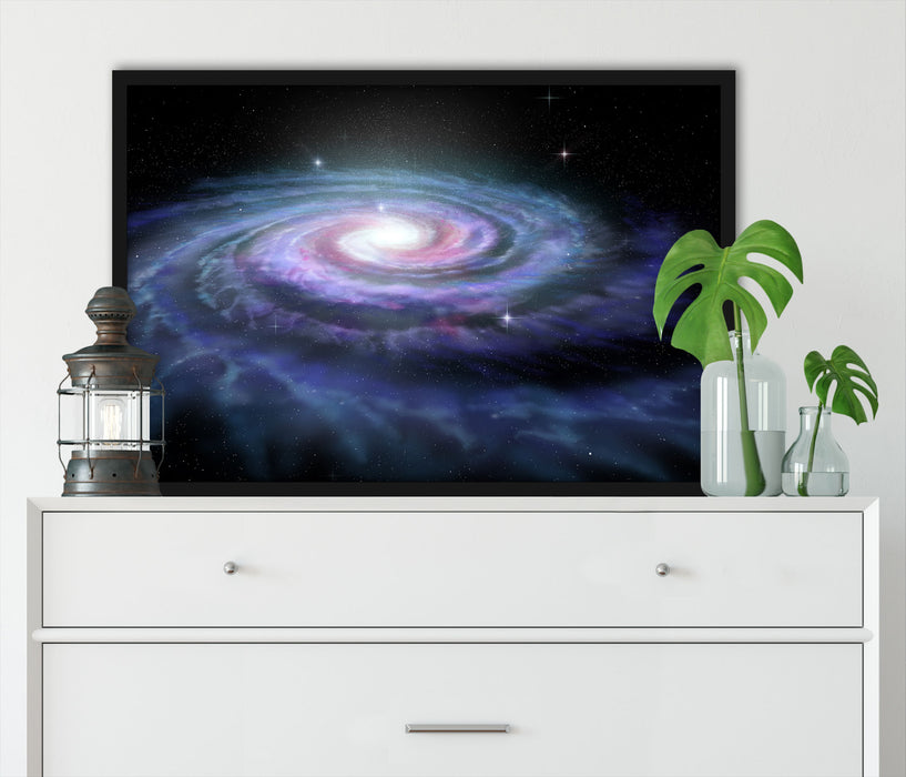 Sternenwirbel Galaxie, Poster mit Bilderrahmen
