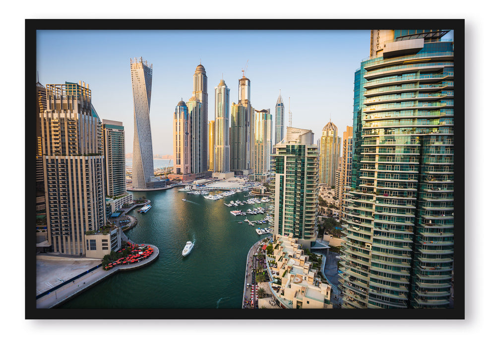 Pixxprint Dubai Metropole, Poster mit Bilderrahmen