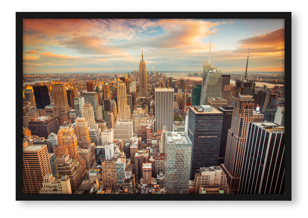 Skyline von New York, Poster mit Bilderrahmen