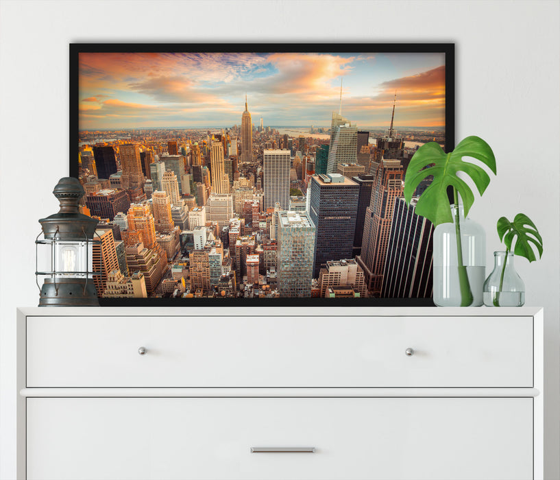 Skyline von New York, Poster mit Bilderrahmen