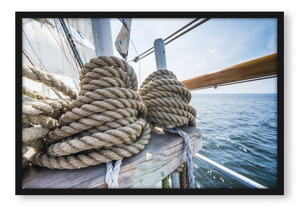 Pixxprint Tau auf einem Schiff, Poster mit Bilderrahmen