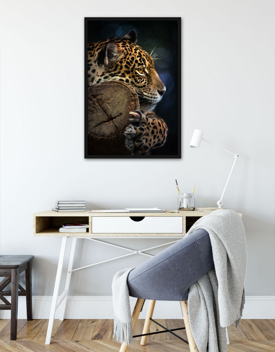 Wunderschöner Leopard, Poster mit Bilderrahmen