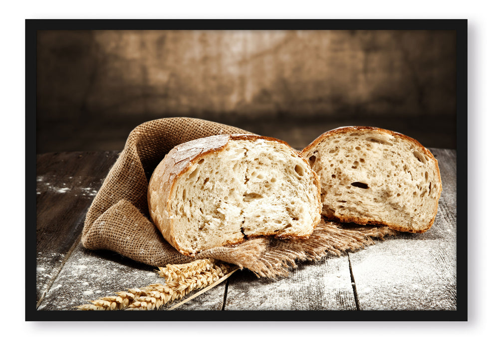 Pixxprint Krosses Bauernbrot, Poster mit Bilderrahmen