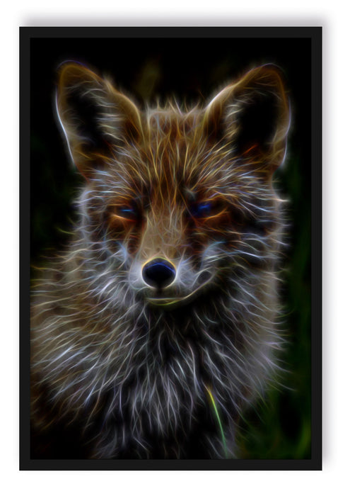 Pixxprint schöner Fuchs, Poster mit Bilderrahmen