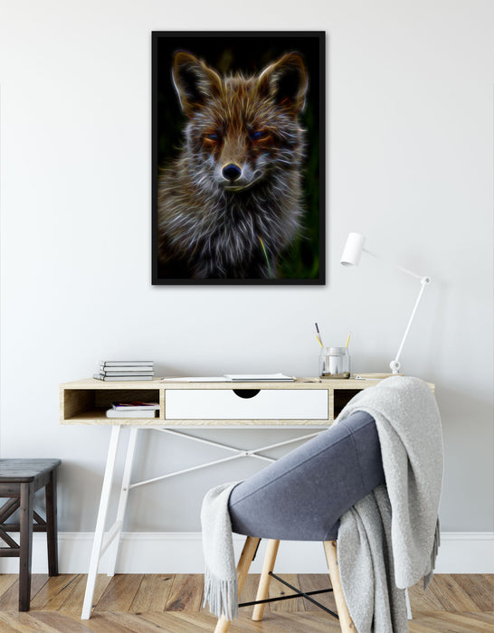 schöner Fuchs, Poster mit Bilderrahmen