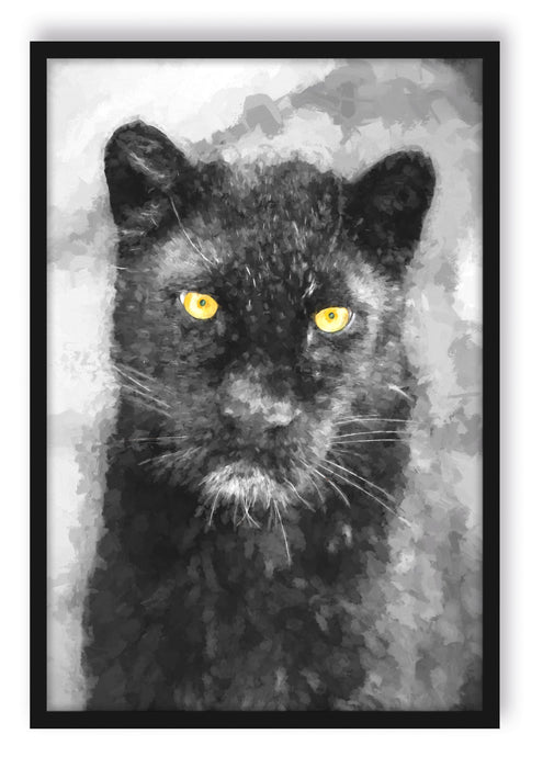 Pixxprint prächtiger Panther, Poster mit Bilderrahmen