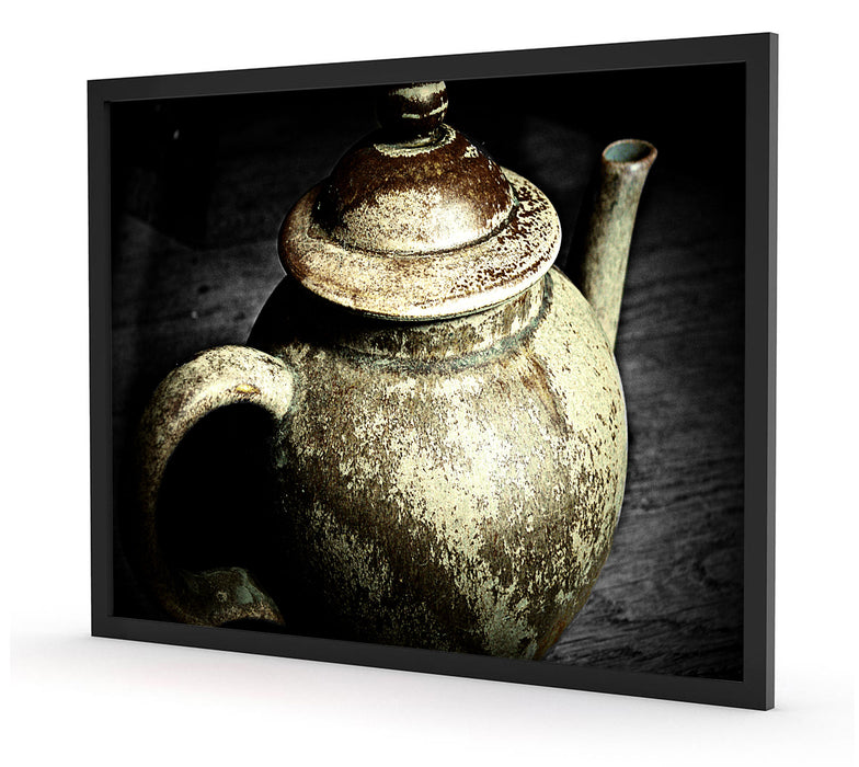 klassische Teekanne aus Keramik, Poster mit Bilderrahmen