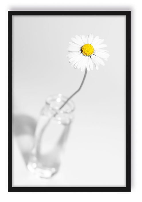 Pixxprint Gänseblümchen im Glas, Poster mit Bilderrahmen