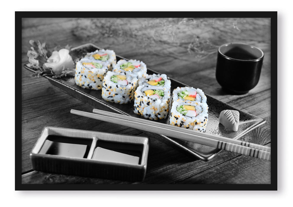 Inside Out Sushi Rollen, Poster mit Bilderrahmen