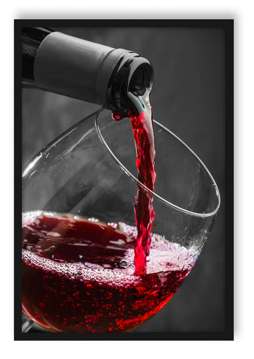 Pixxprint köstlicher Rotwein, Poster mit Bilderrahmen