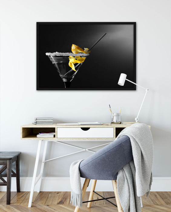 Cocktail Zuckerrand, Poster mit Bilderrahmen