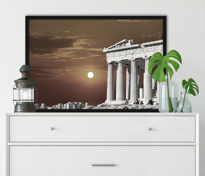 schöner Tempel der Athene, Poster mit Bilderrahmen