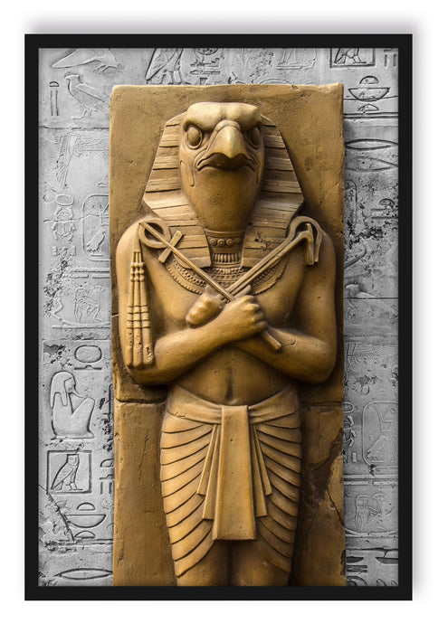 Horus der ägyptische Gott, Poster mit Bilderrahmen