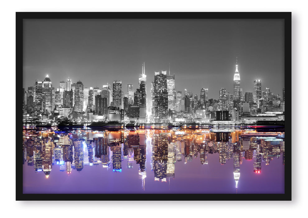 Pixxprint Manhattan Skyline, Poster mit Bilderrahmen