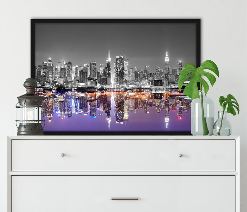 Manhattan Skyline, Poster mit Bilderrahmen