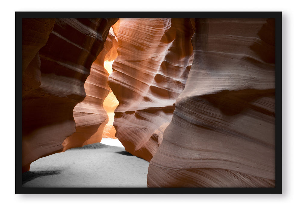 Pixxprint Durchgang im Antelope Canyon, Poster mit Bilderrahmen