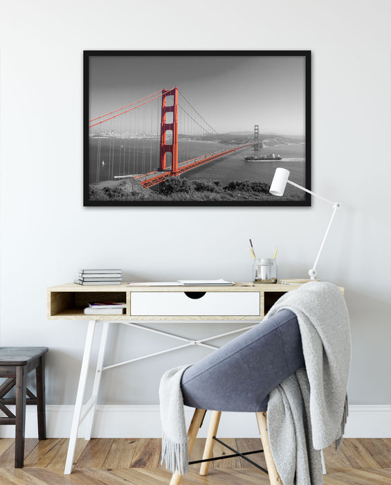 eindrucksvolle Golden Gate Bridge, Poster mit Bilderrahmen