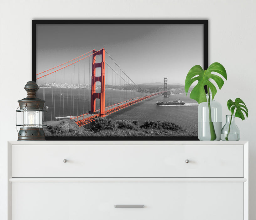 eindrucksvolle Golden Gate Bridge, Poster mit Bilderrahmen