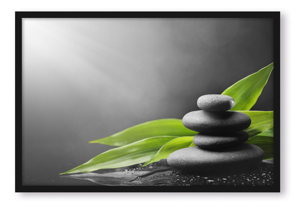 Pixxprint Zen Steinturm, Poster mit Bilderrahmen