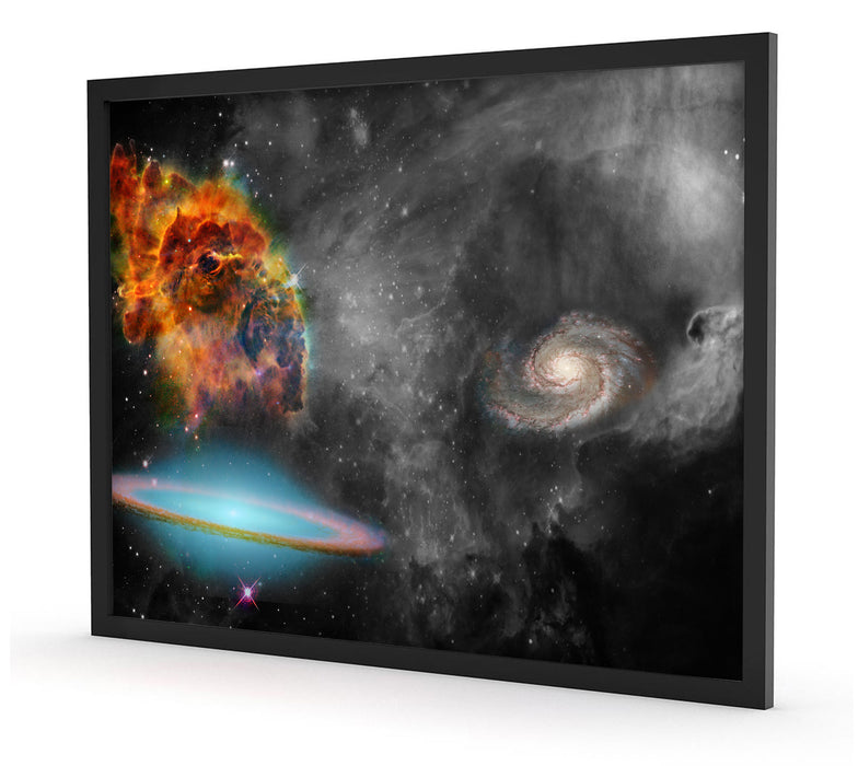 beeindruckende Galaxie, Poster mit Bilderrahmen