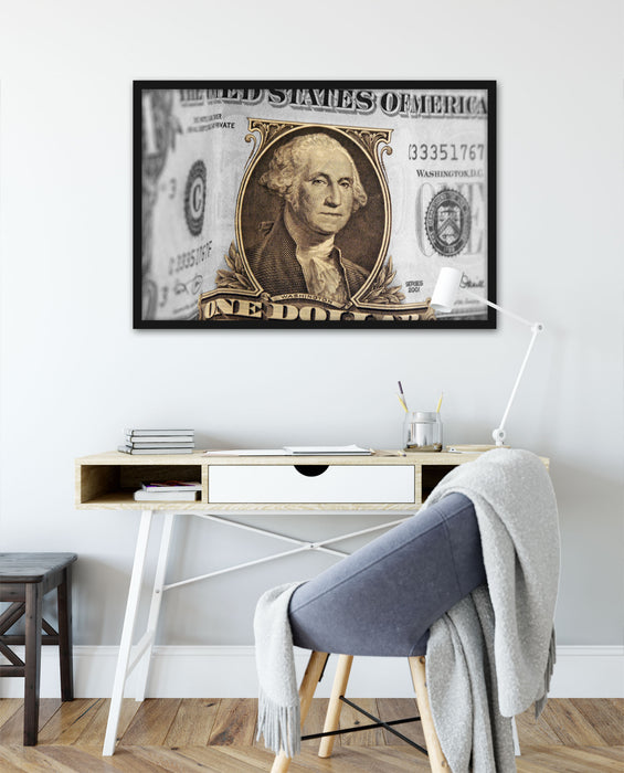 Washington Dollarschein, Poster mit Bilderrahmen