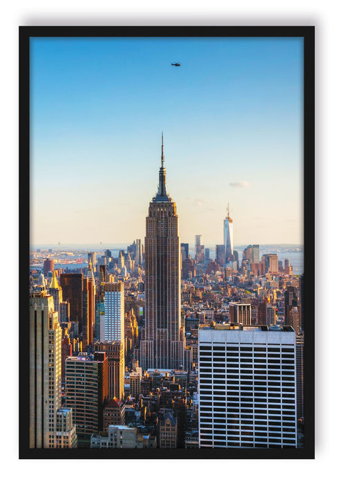 Empire State Building in New York, Poster mit Bilderrahmen