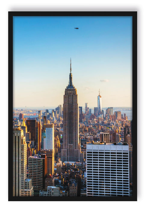 Pixxprint Empire State Building in New York, Poster mit Bilderrahmen