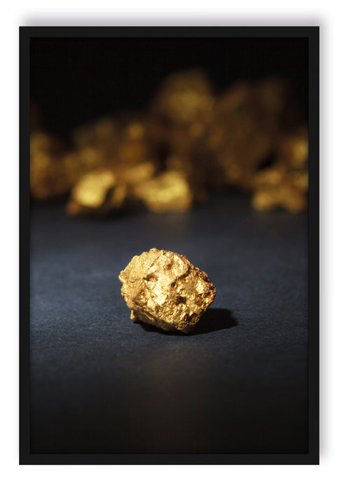 Pixxprint Goldnugget, Poster mit Bilderrahmen