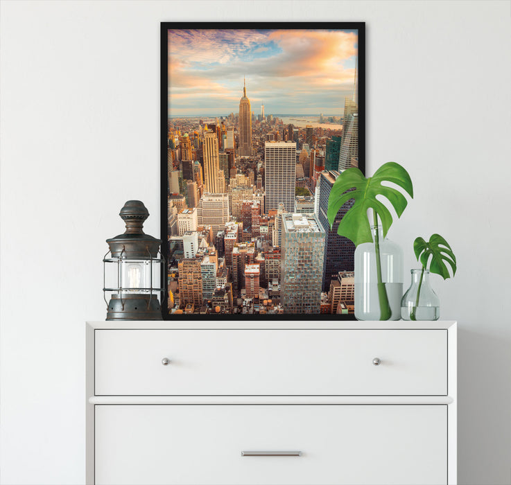 Skyline von New York, Poster mit Bilderrahmen