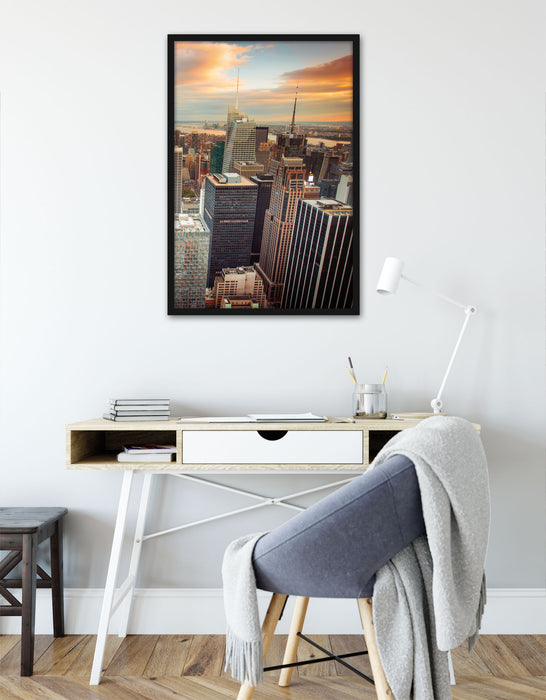 Skyline von New York, Poster mit Bilderrahmen