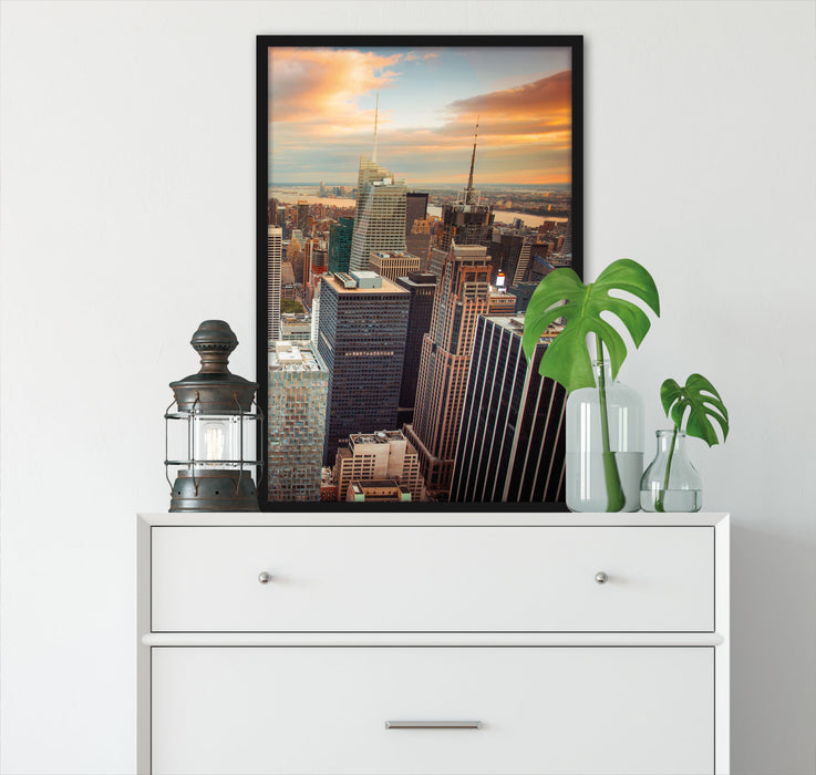 Skyline von New York, Poster mit Bilderrahmen