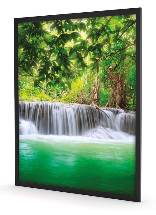 Kleiner Wasserfall im Dschungel, Poster mit Bilderrahmen