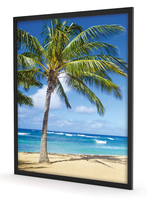 Wunderschöner Strand mit Palmen, Poster mit Bilderrahmen