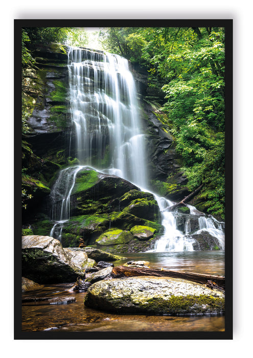 Pixxprint Wasserfall, Poster mit Bilderrahmen