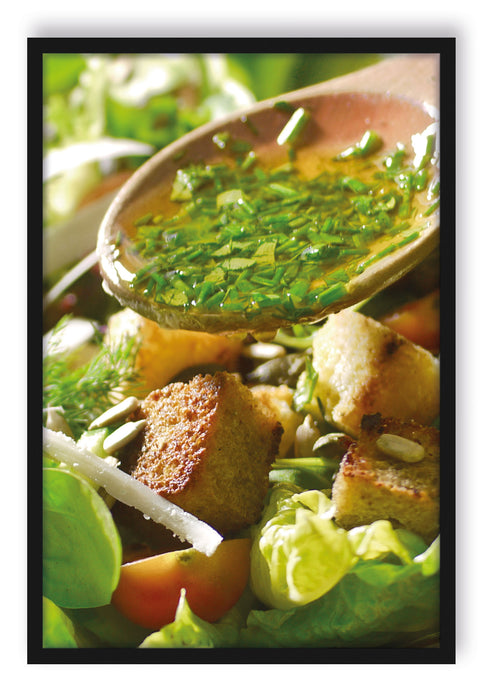 Kräuter Vinaigrette, Poster mit Bilderrahmen