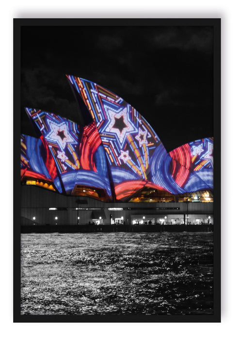 Pixxprint Sydney Opera House, Poster mit Bilderrahmen