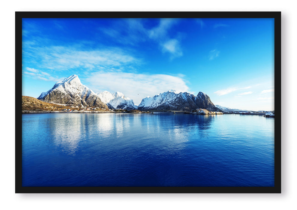 Pixxprint Lofoten in Norwegen, Poster mit Bilderrahmen