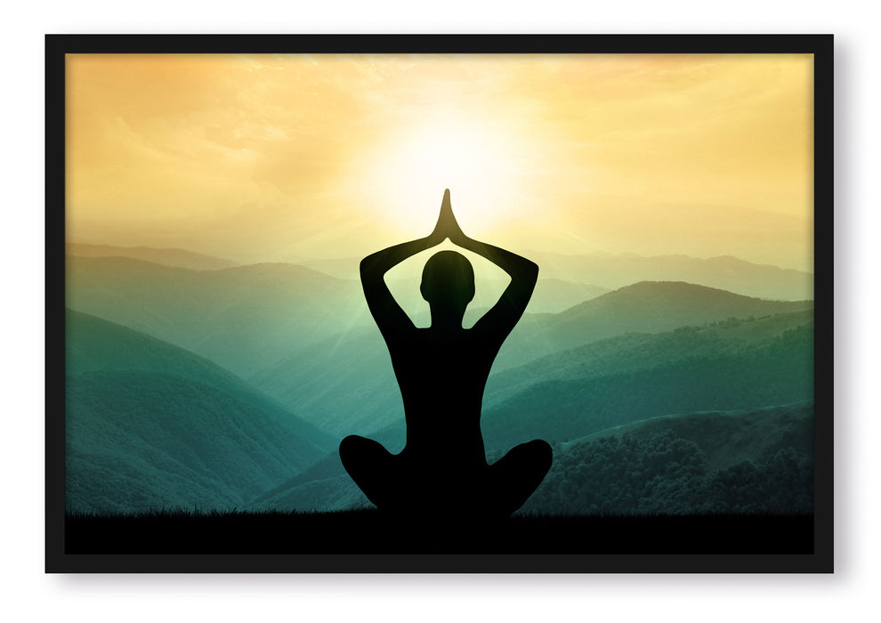 Pixxprint Yoga und Meditation, Poster mit Bilderrahmen