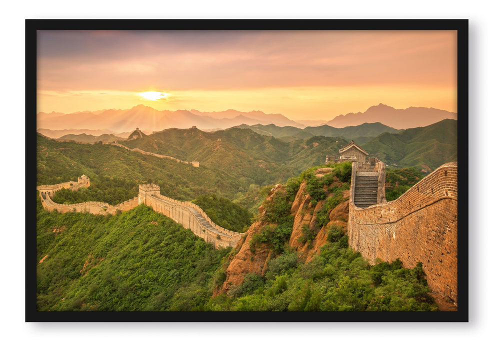 Chinesische Mauer, Poster mit Bilderrahmen