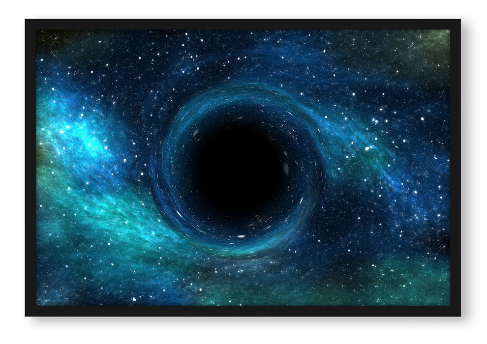 Pixxprint Schwarzes Loch im Weltall, Poster mit Bilderrahmen