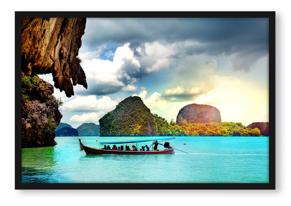 Pixxprint Thailand Phuket Playa Paradisiaca, Poster mit Bilderrahmen