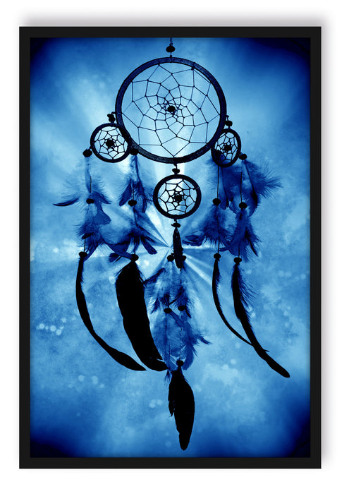 Pixxprint Indianischer Traumfänger, Poster mit Bilderrahmen