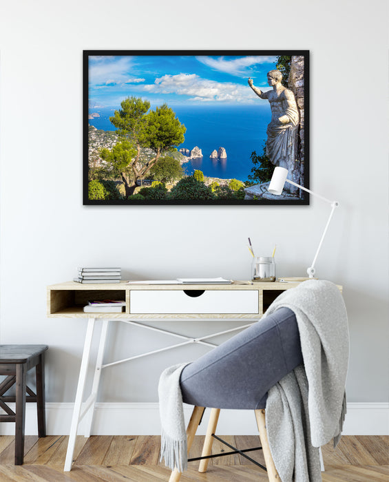 Insel Capri in Italien, Poster mit Bilderrahmen