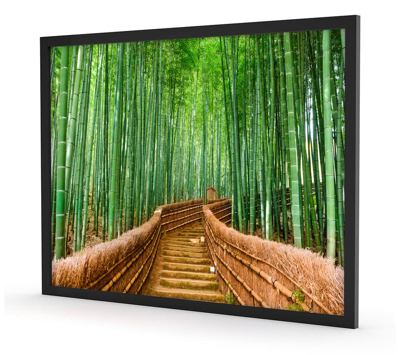Kyoto Japan Bambuswald, Poster mit Bilderrahmen