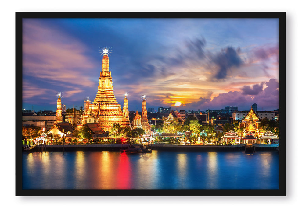 Pixxprint Tempel Bangkok Thailand, Poster mit Bilderrahmen