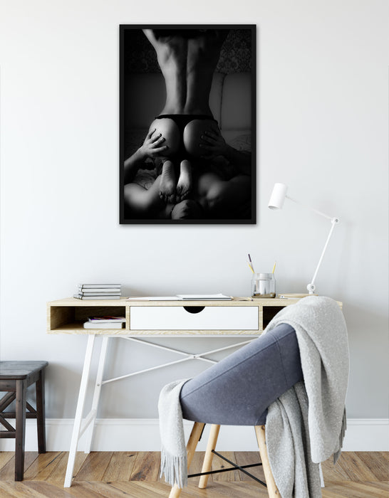 Erotisches Paar, Poster mit Bilderrahmen
