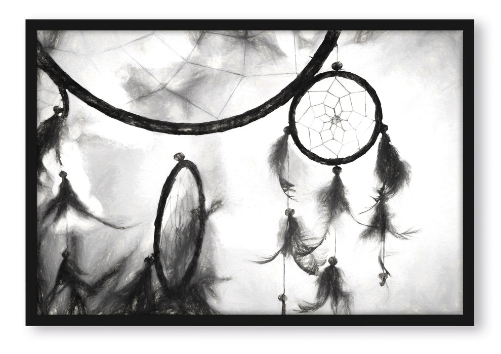 Pixxprint Traumfänger bei Sonnenuntergang, Poster mit Bilderrahmen