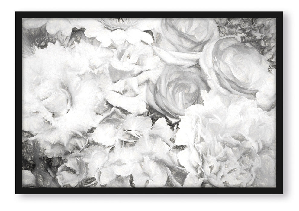prachtvoller Blumenstrauss Kunst, Poster mit Bilderrahmen