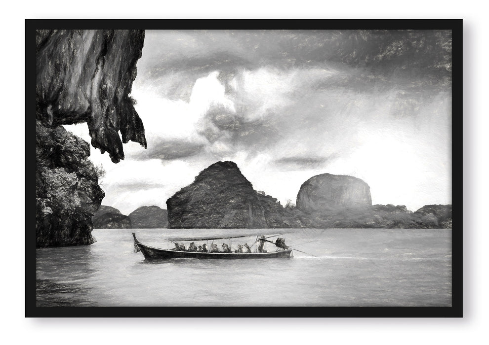 Pixxprint Thailand Phuket Playa Paradisiaca, Poster mit Bilderrahmen