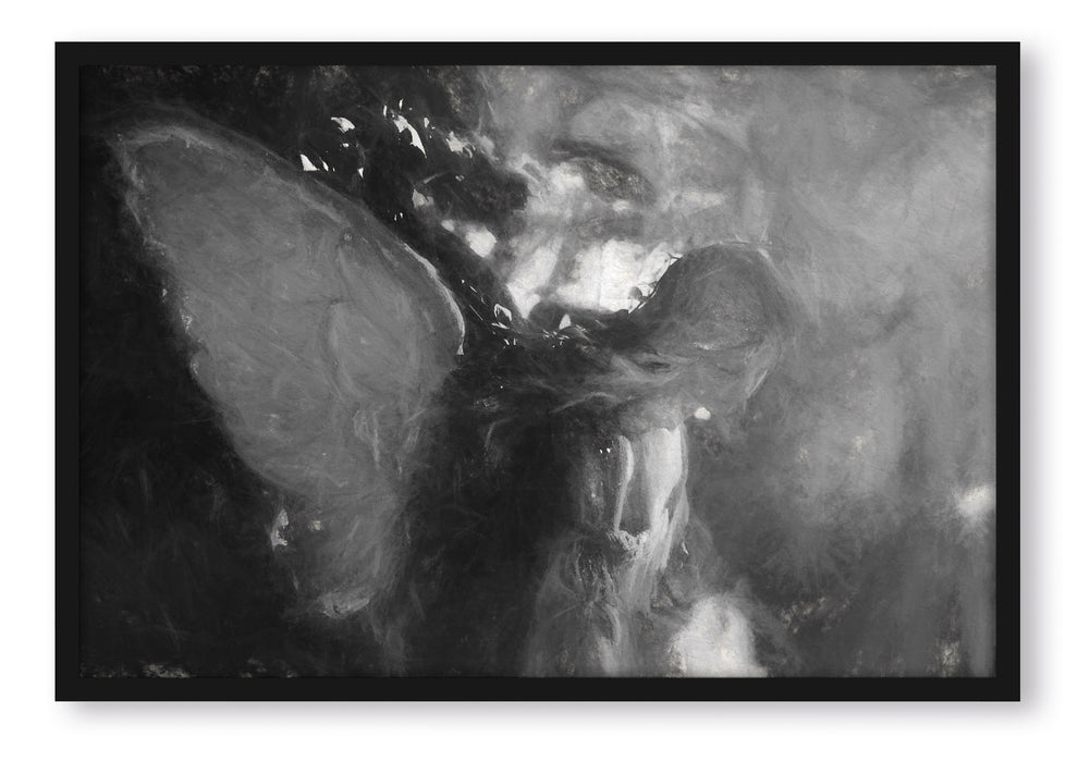 Pixxprint Engel im Sonnenlicht, Poster mit Bilderrahmen